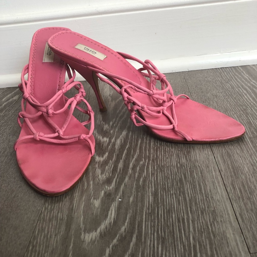 Prada Pink Strappy Heels